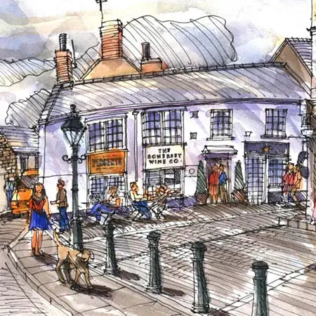 A lively wine bar and shopping store in Somerset, UK